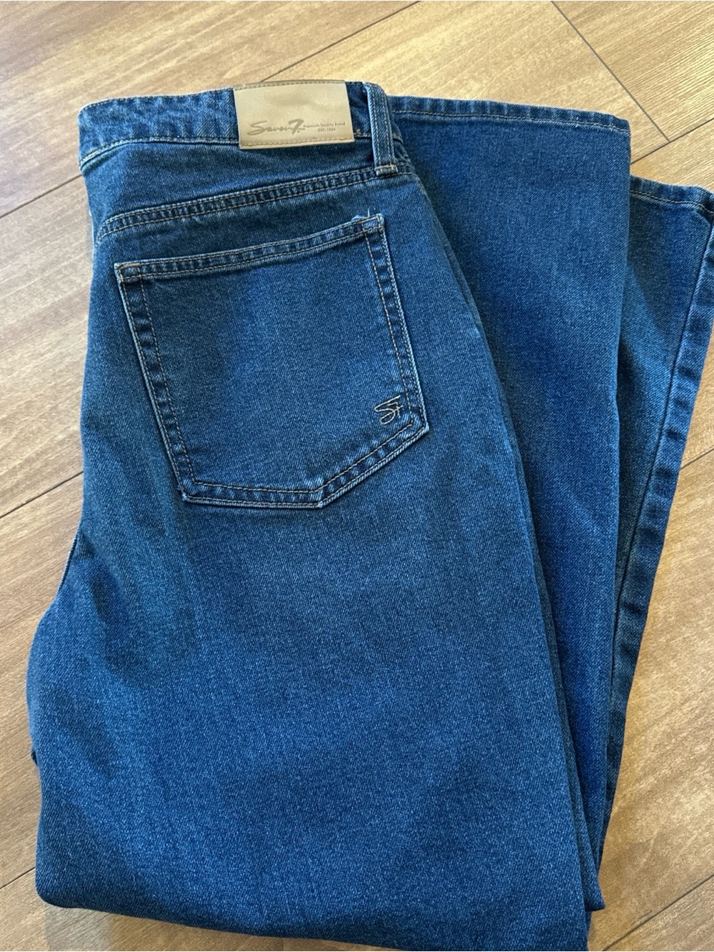 Seven7 Dark Blue Straight Leg Jeans